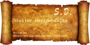 Stoller Dezideráta névjegykártya